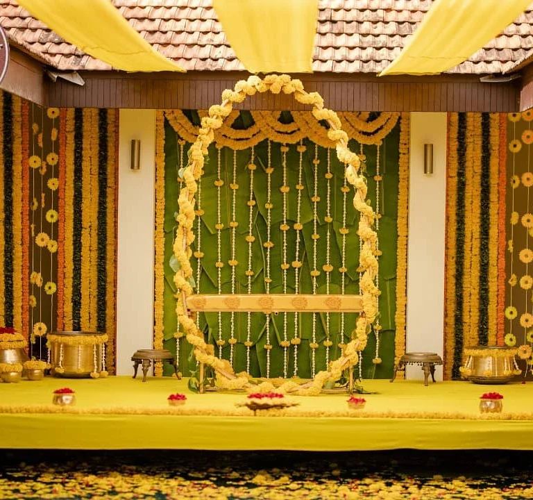 Haldi decoration before wedding