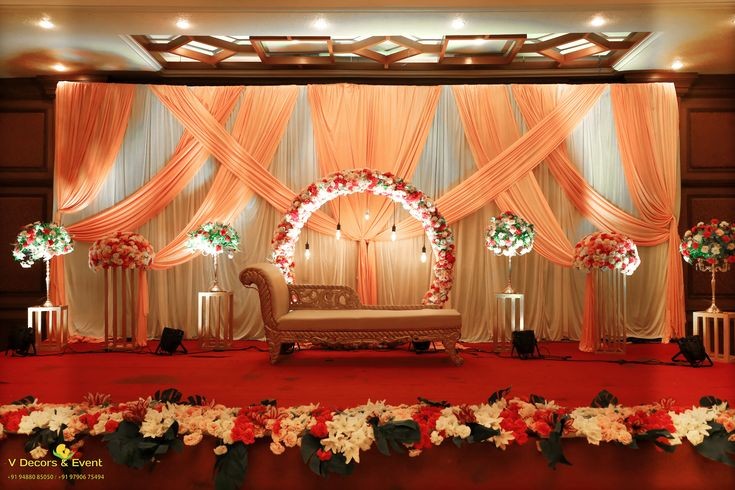 A peach drape - simple wedding decor
