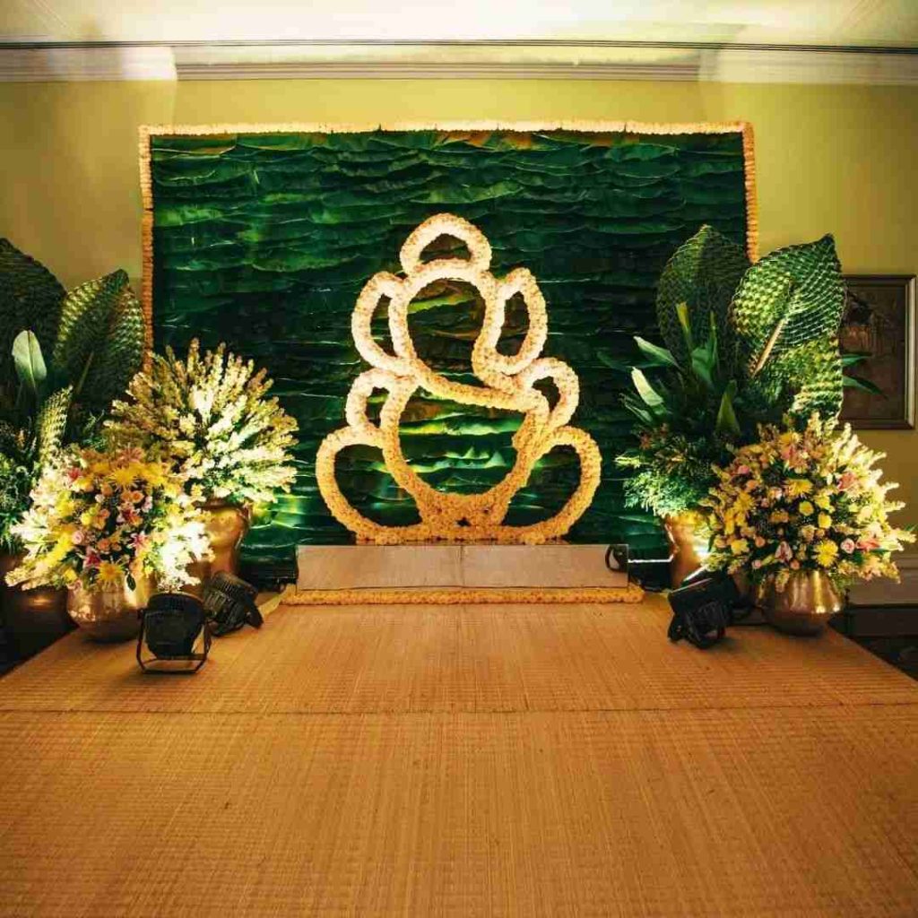 Ganesh flower decoration idea for haldi