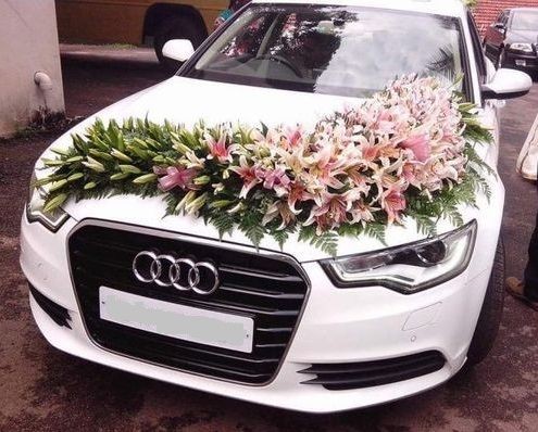 car decoration with flowers