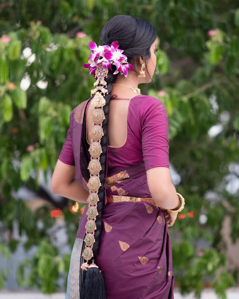 Bridal Hair Decorated with Traditional Jewelry