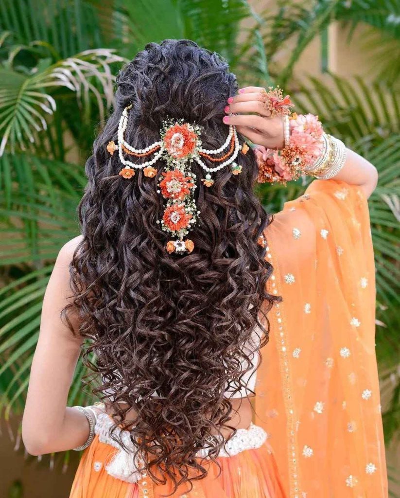 wedding floral hairstyle