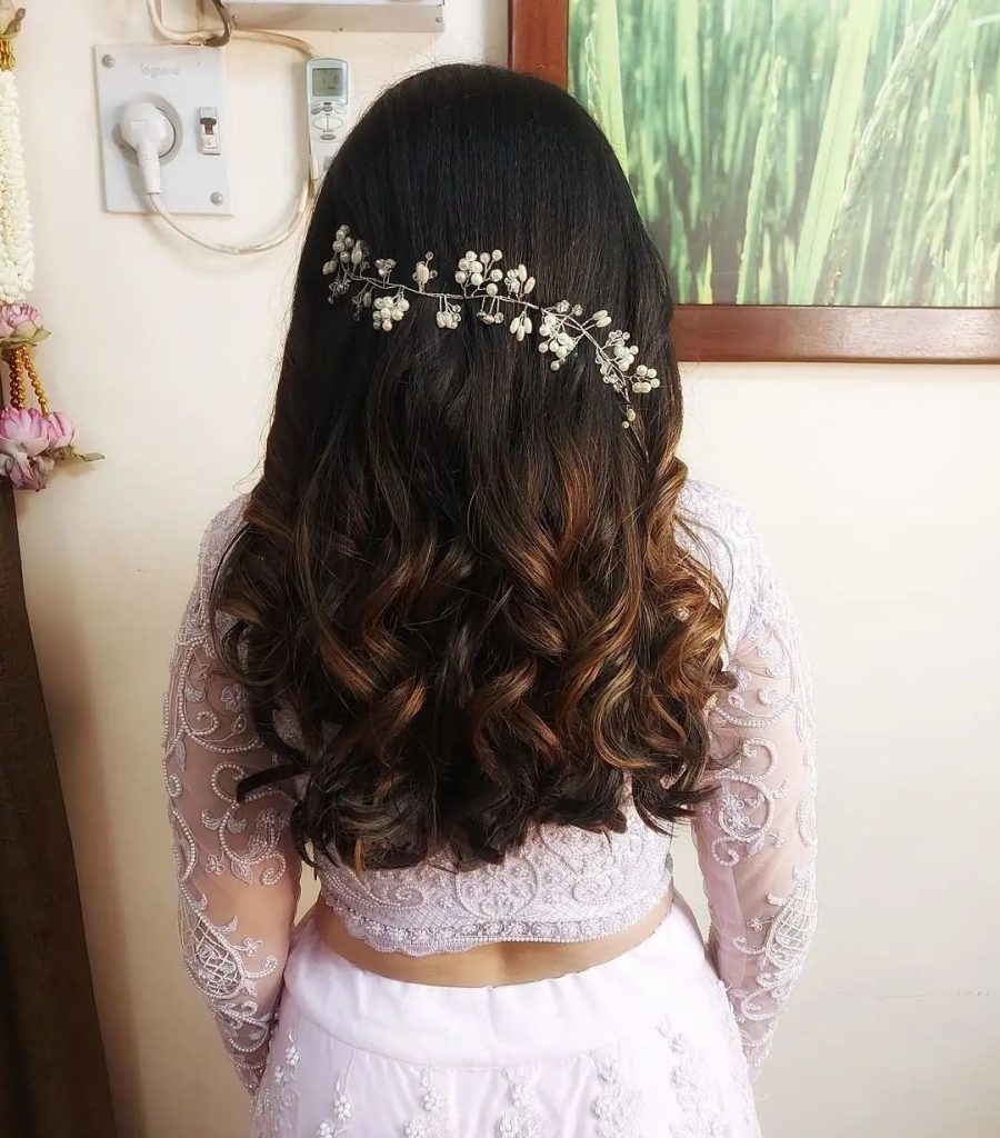 short wedding floral hairstyle